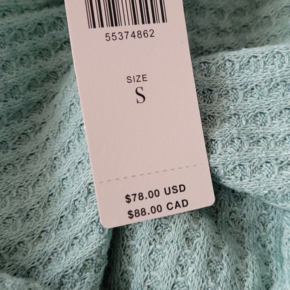 Anthropologie Sunday In Brooklyn Seafoam Waffle Knit Long Sleeve Top - Picture 4 of 4
